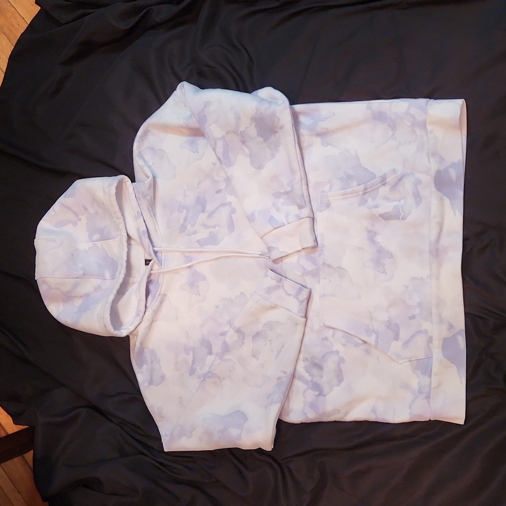 Lazypants Cooper hoodie in blue and lilac sponge